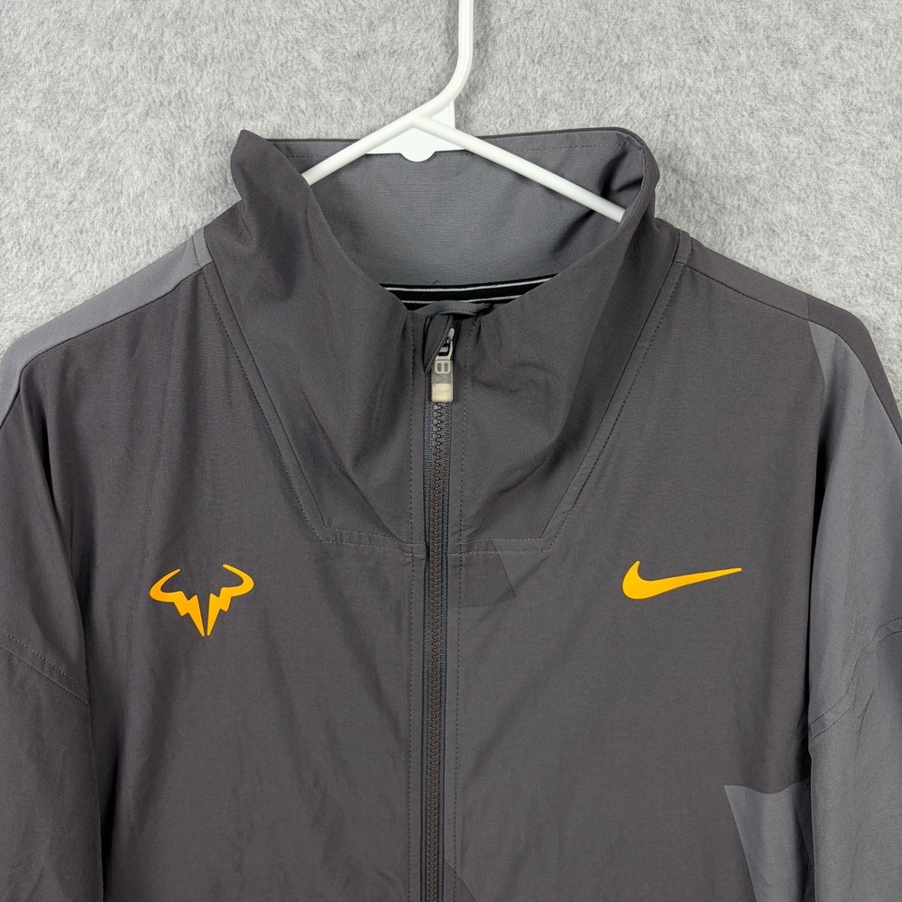 Nike Court Rafa Nadal Full Zip Tennis Jacket Mens Large Gray Dri Fit AJ8257-082 - Picture 2 of 10